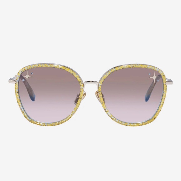 Camilla “Luxor Life” Oversized Gold Glitter Brown Gradient Boho Sunglasses main image 8